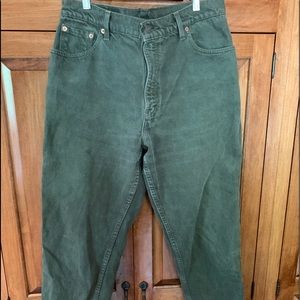 Army green Levi’s jeans